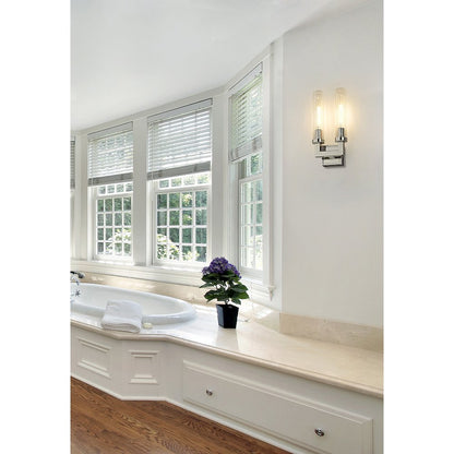 Z-Lite Beau 2 Light Wall Sconce in Polished Nickel Frame Finish