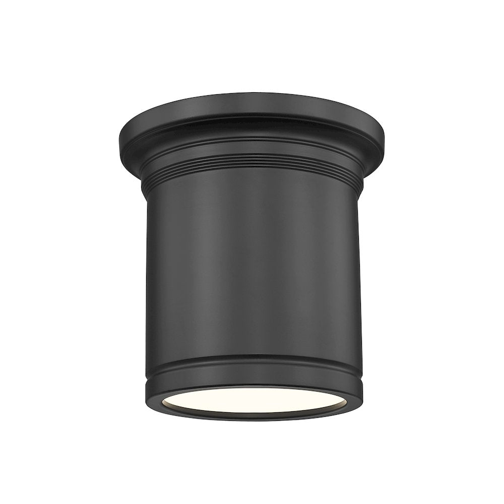Z-Lite 1 Light Flush Mount, Matte Black