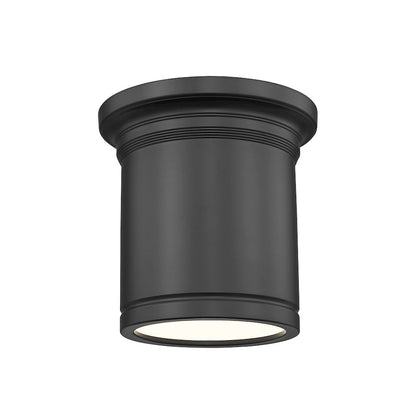 Z-Lite 1 Light Flush Mount, Matte Black