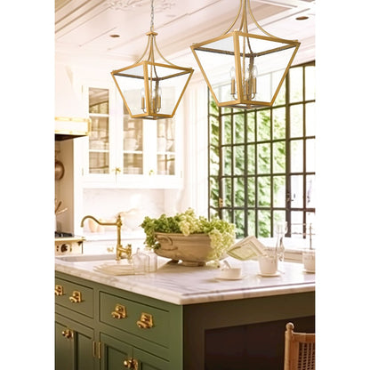 Z-Lite 4 Light Chandelier, Rubbed Brass