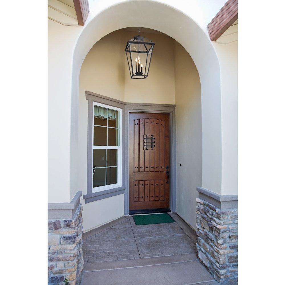 Z-Lite Talbot 4 Light Outdoor Chain Mount Ceiling Fixture, Black