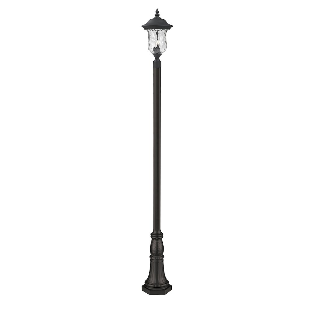 Z-Lite 3 Light Outdoor Post Mounted Fixture, Black Frame Finish