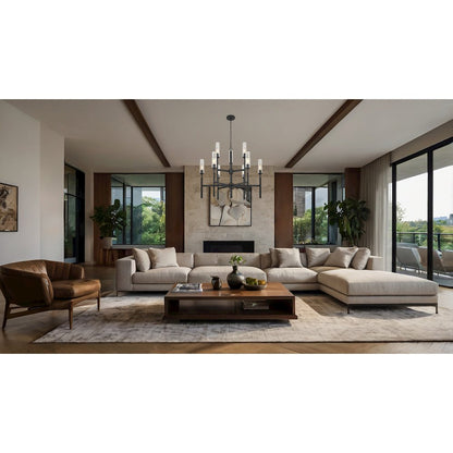 Z-Lite 9 Light Chandelier, Matte Black