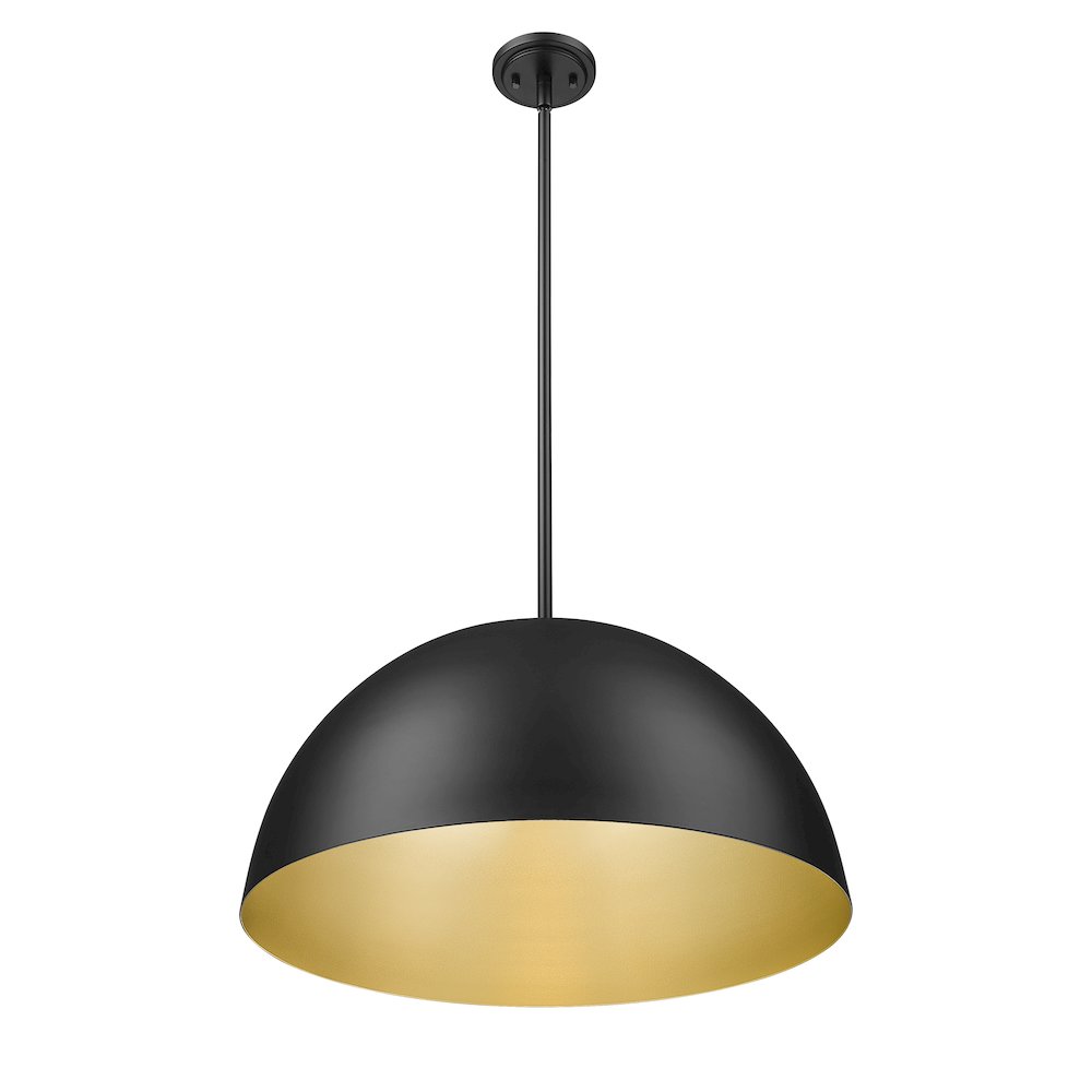 Z-Lite 3 Light Pendant, Matte Black