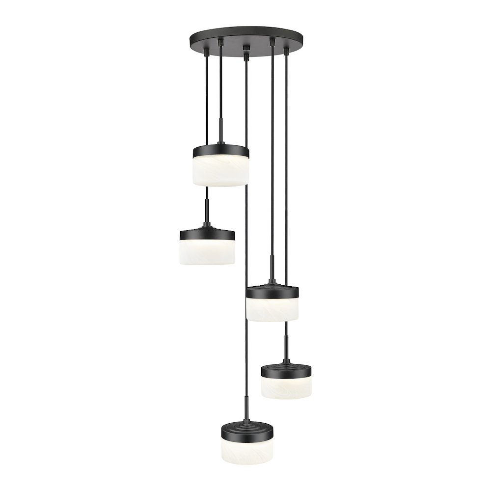 Z-Lite 5 Light Chandelier, Matte Black