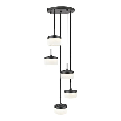 Z-Lite 5 Light Chandelier, Matte Black