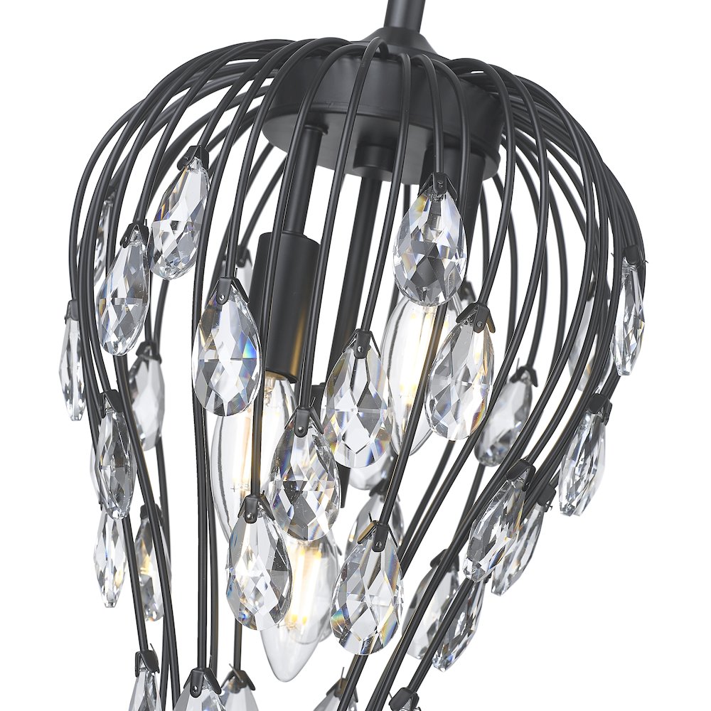 Z-Lite 3 Light Pendant, Matte Black