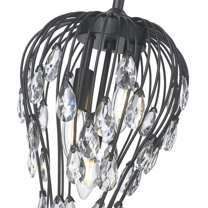 Z-Lite 3 Light Pendant, Matte Black