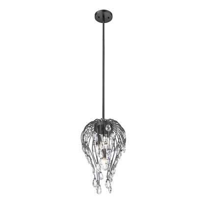 Z-Lite 3 Light Pendant, Matte Black