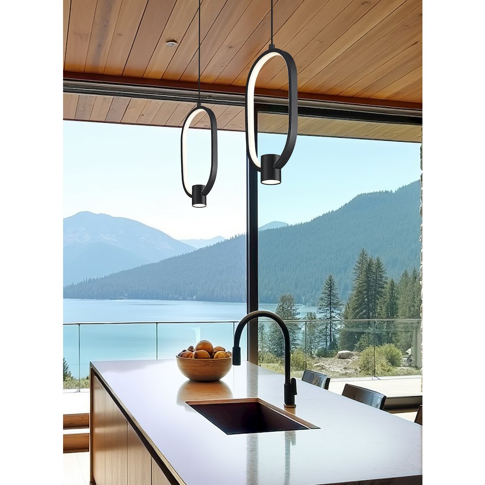 Z-Lite 1 Light Pendant, Matte Black