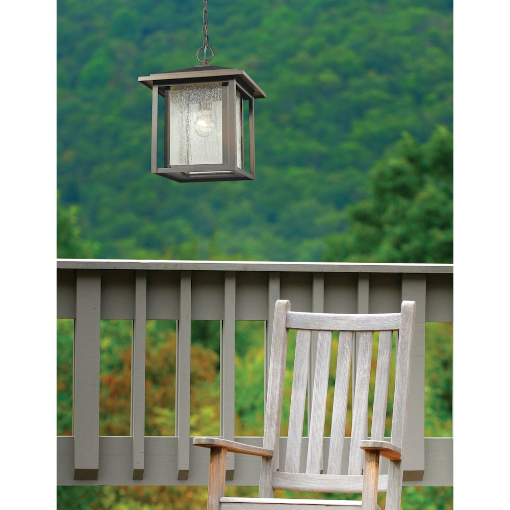 Z-Lite Aspen 1 Light Outdoor Chain Mount Ceiling Fixture, Oil Rubbed Bronze