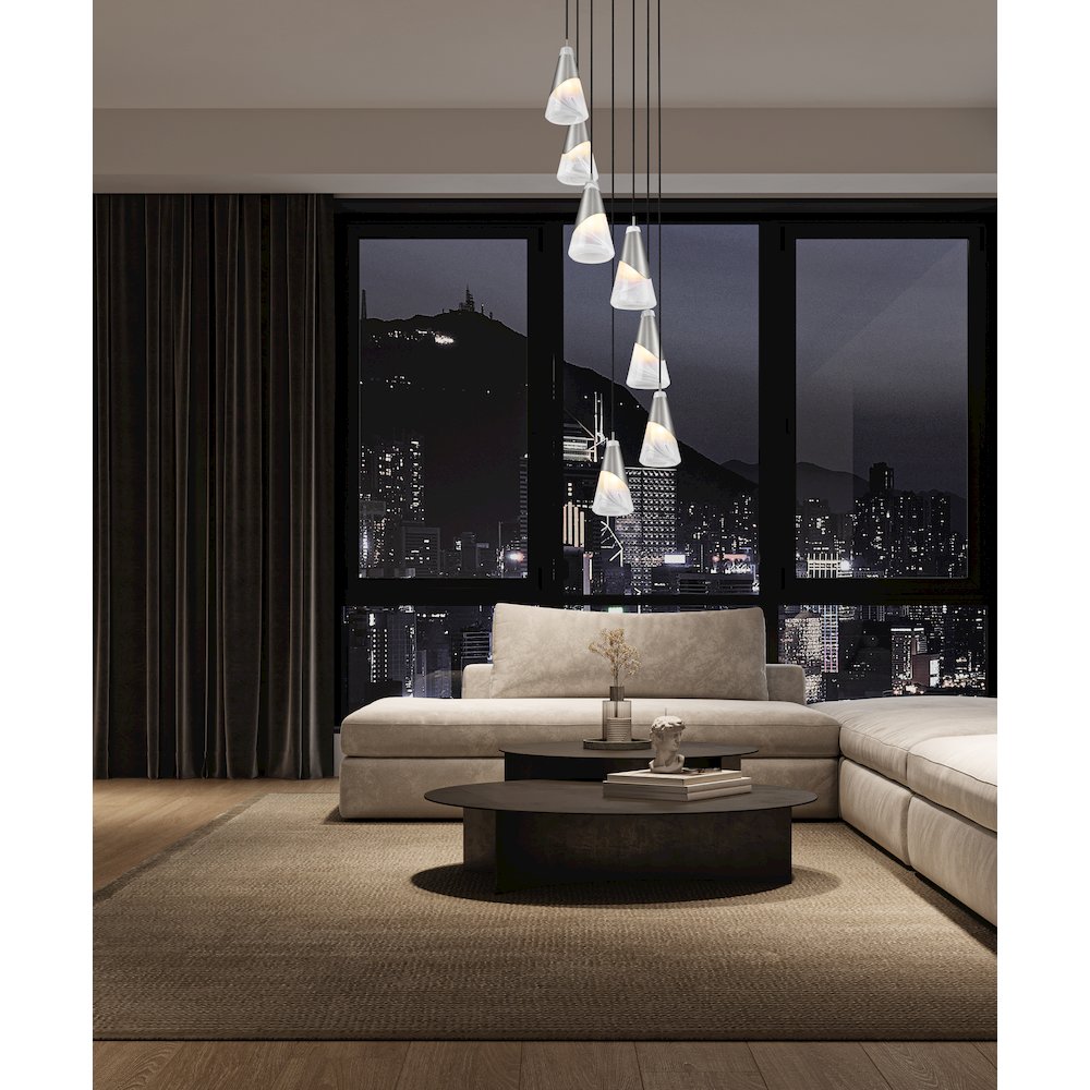 Z-Lite Aimie 7 Light Chandelier, Brushed Nickel