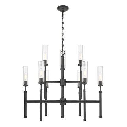 Z-Lite 9 Light Chandelier, Matte Black