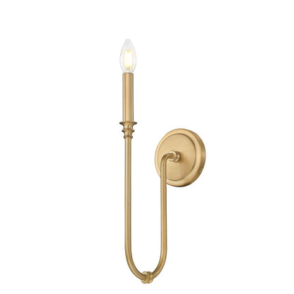 Z-Lite 1 Light Wall Sconce, Rubbed Brass