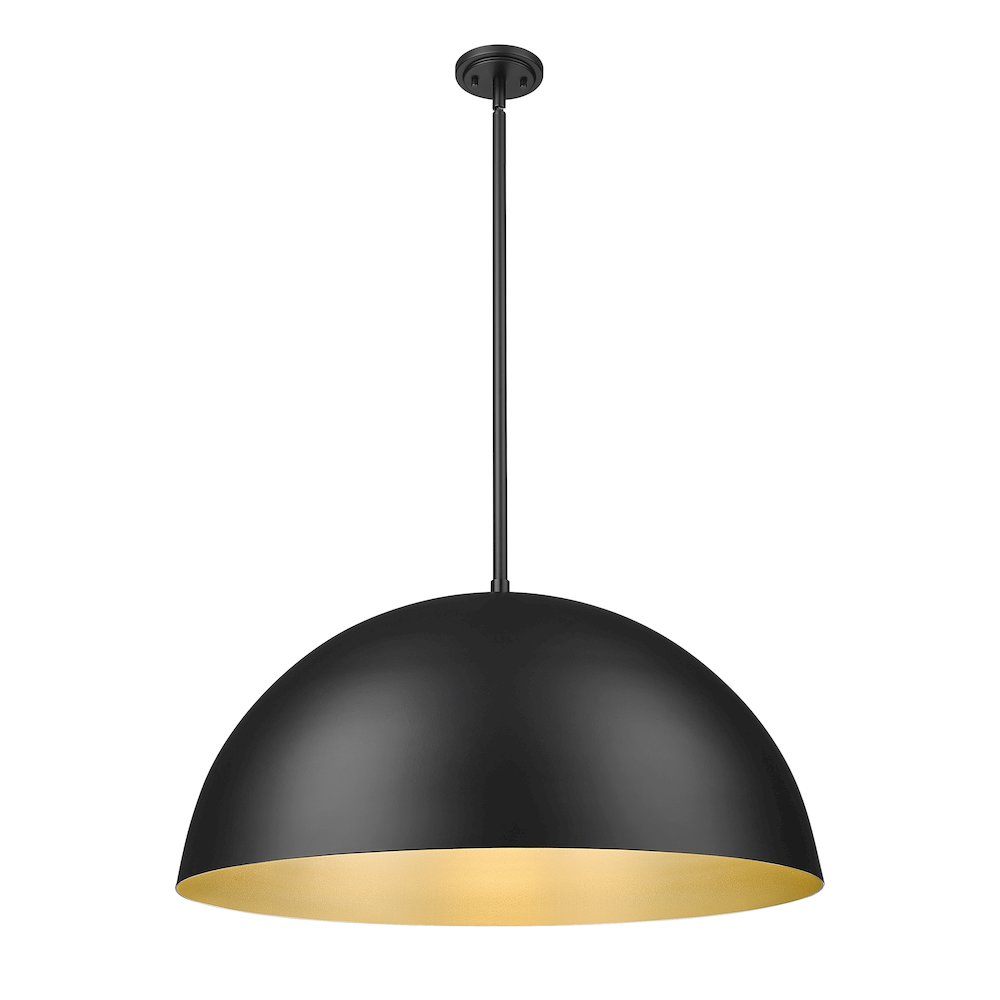 Z-Lite 3 Light Pendant, Matte Black