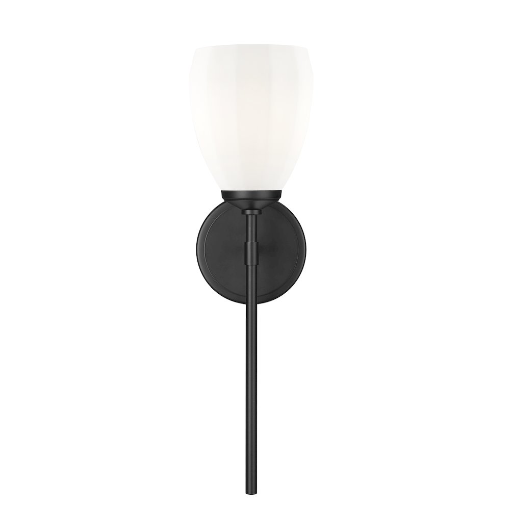 Z-Lite Oren 1 Light Wall Sconce in Matte Black color, Steel frame