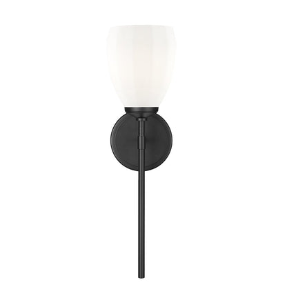 Z-Lite Oren 1 Light Wall Sconce in Matte Black color, Steel frame