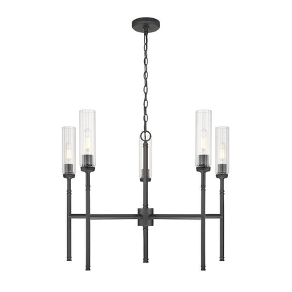 Z-Lite 5 Light Chandelier, Matte Black