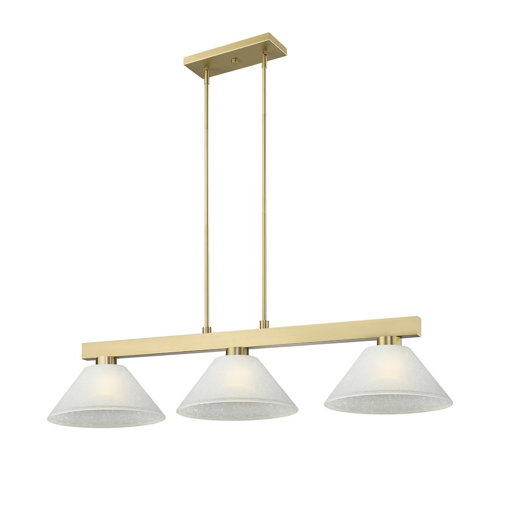 Z-Lite Cobalt 3 Light Billiard, Steel Frame, White Linen Shade Color