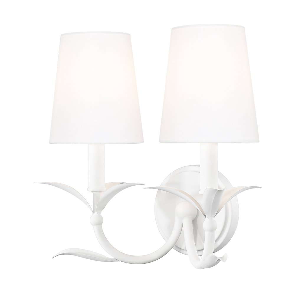 Z-Lite 2 Light Wall Sconce, Textured White