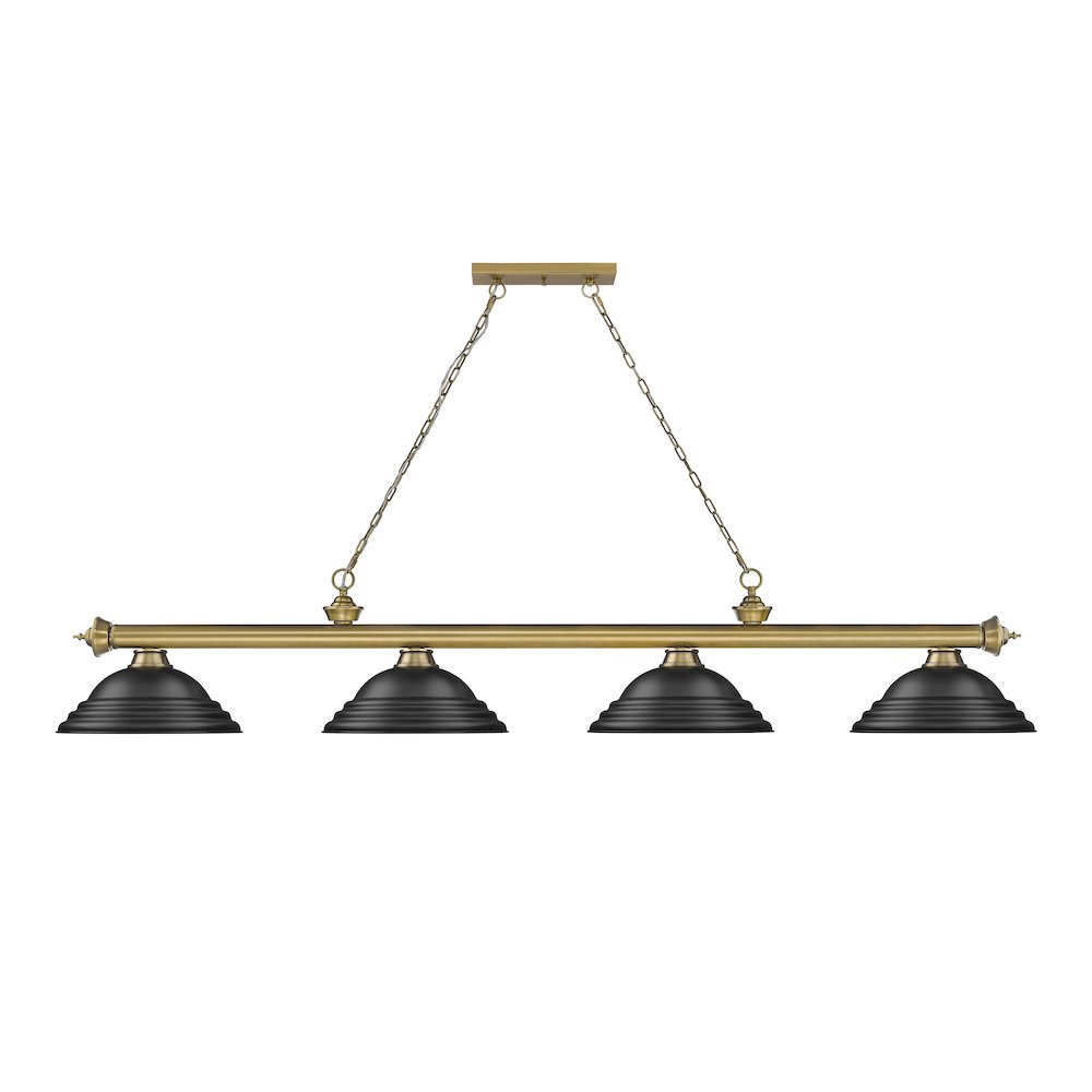 Z-Lite Cordon 4 Light Billiard, Steel Frame, Matte Black Shade Color