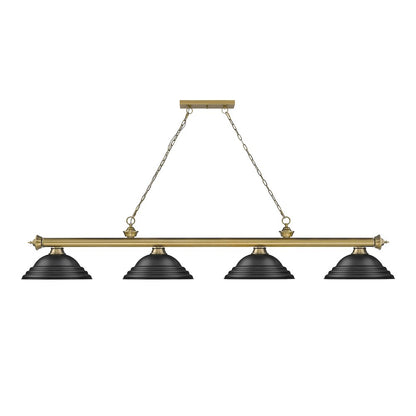 Z-Lite Cordon 4 Light Billiard, Steel Frame, Matte Black Shade Color