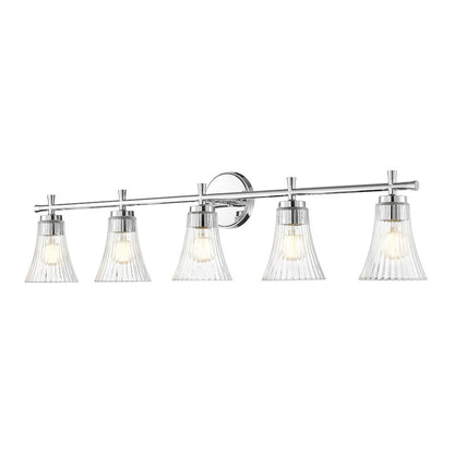 Z-Lite Belle 5 Light Vanity in Chrome color, Steel frame