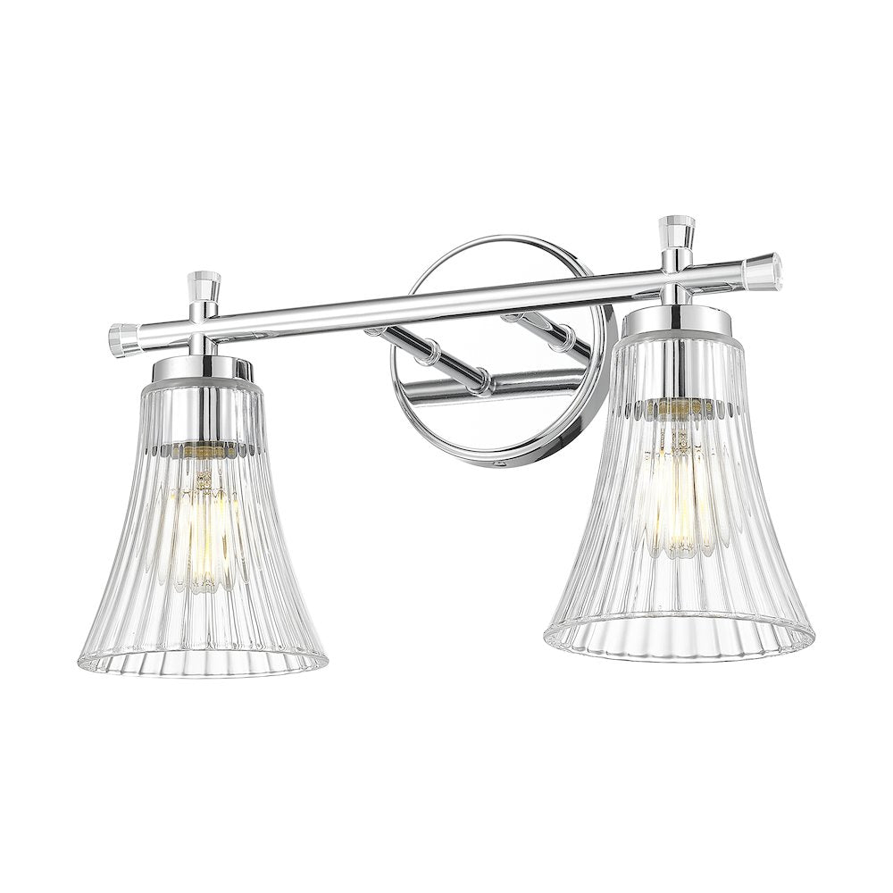 Z-Lite Belle 2 Light Vanity in Chrome color, Steel frame