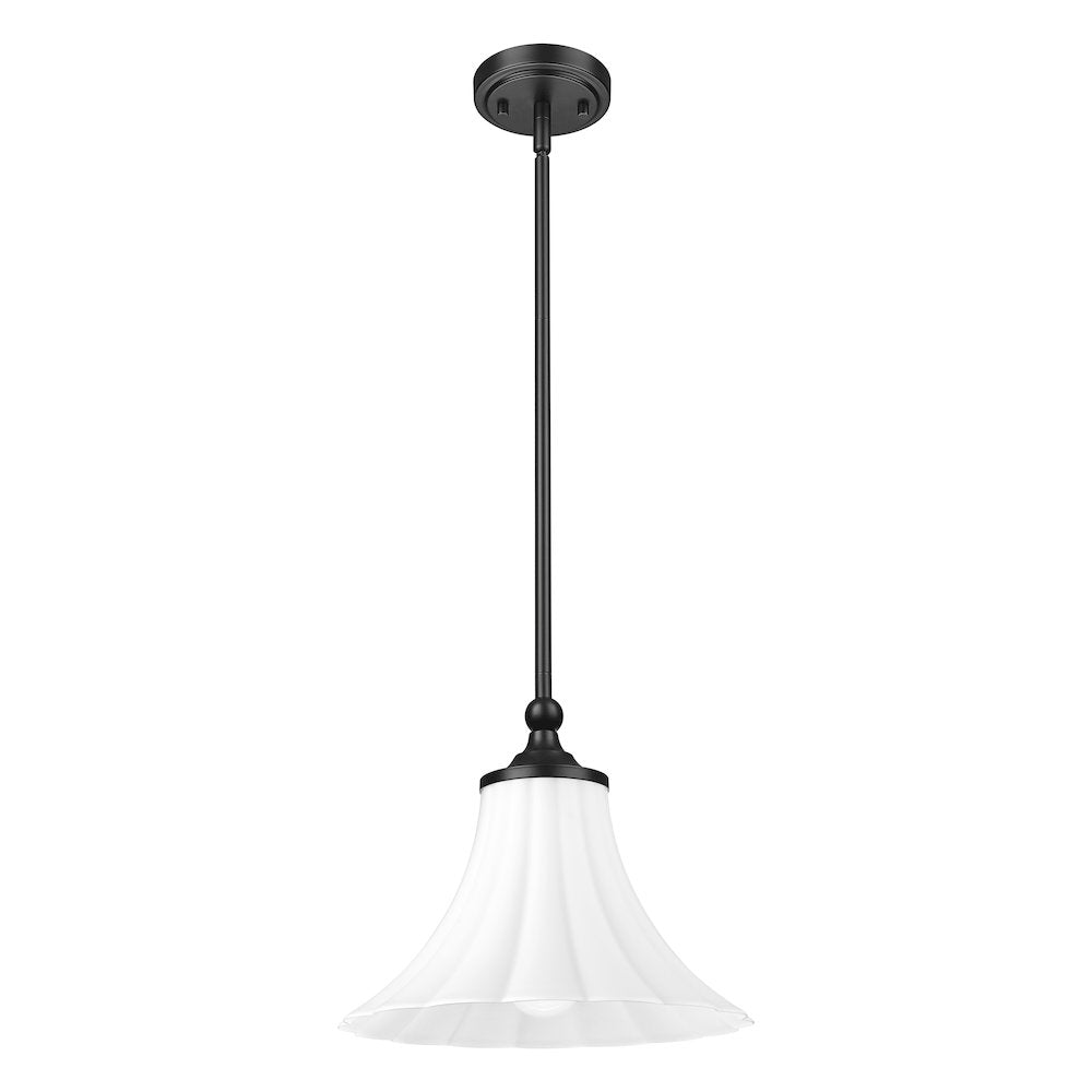 Z-Lite 1 Light Pendant, Matte Black