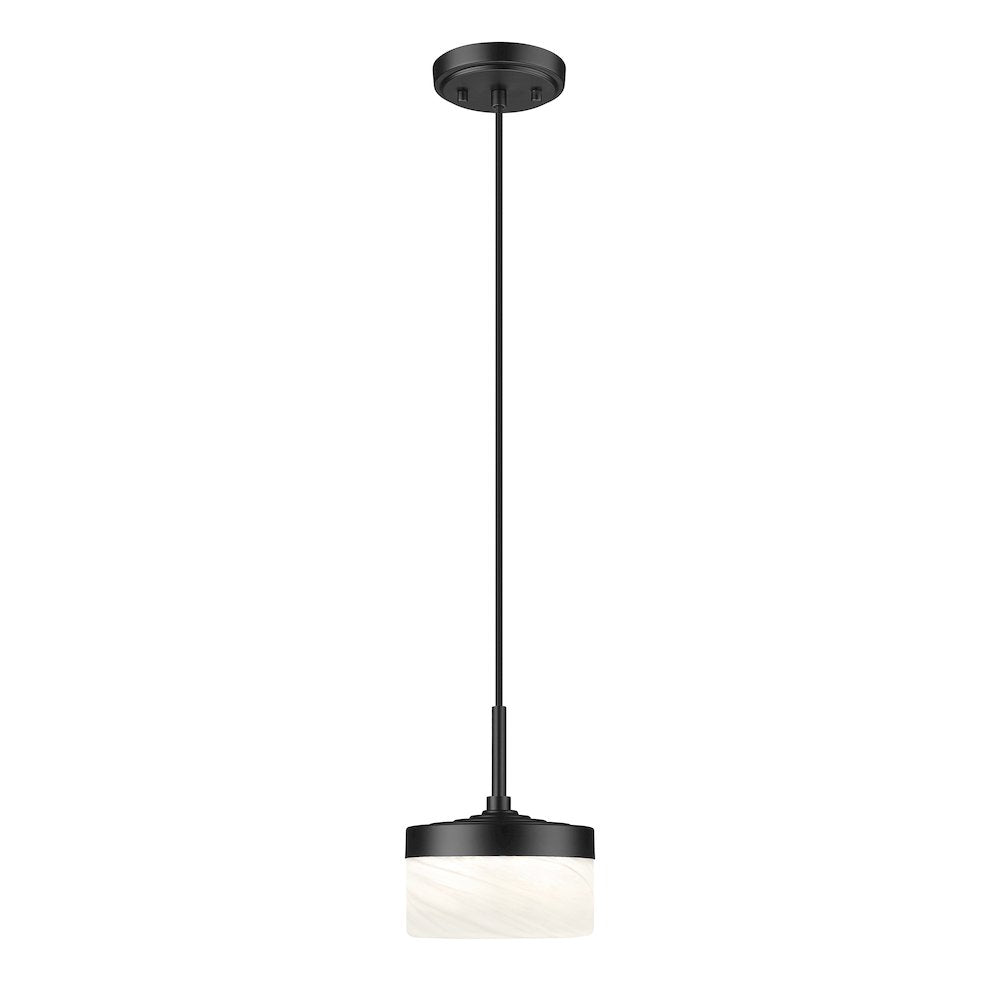 Z-Lite 1 Light Pendant, Matte Black