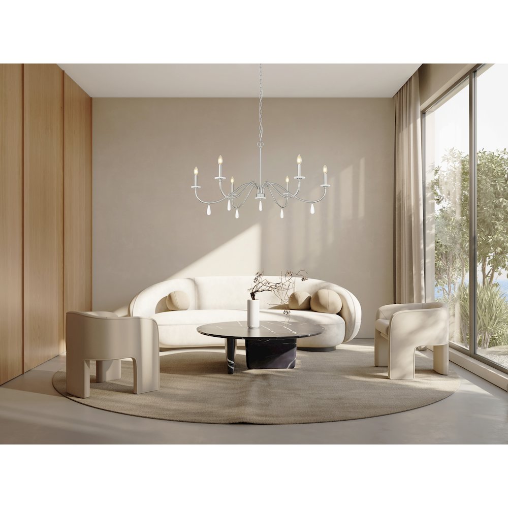 Z-Lite 6 Light Chandelier, Brushed Nickel
