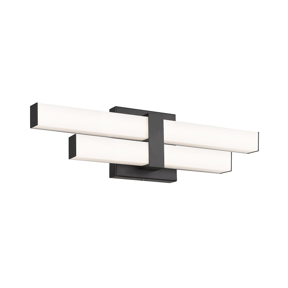 Z-Lite Zane 2 Light Vanity in Matte Black Frame Finish