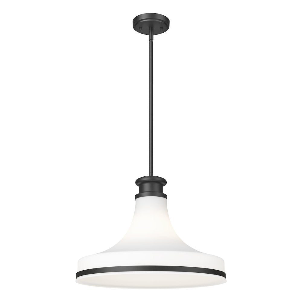 Z-Lite 1 Light Pendant, Matte Black