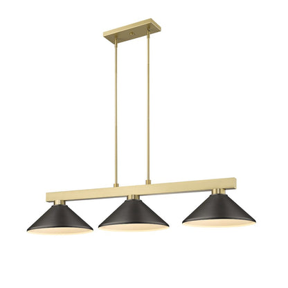 Z-Lite Cobalt 3 Light Billiard, Steel Frame, Bronze Shade Color