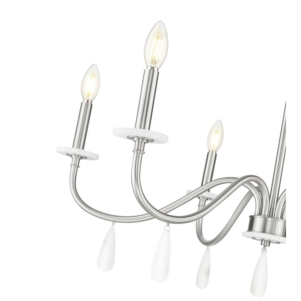 Z-Lite 6 Light Chandelier, Brushed Nickel