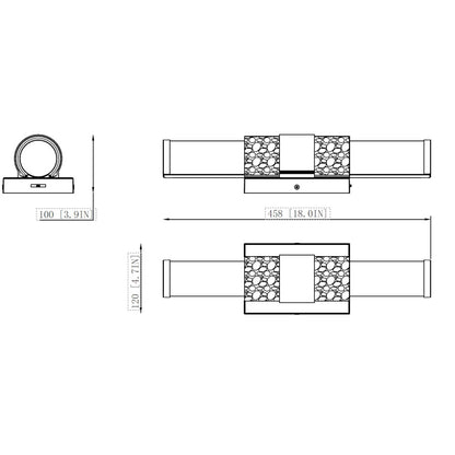 Z-Lite Egon 1 Light Vanity in Chrome color, Steel frame