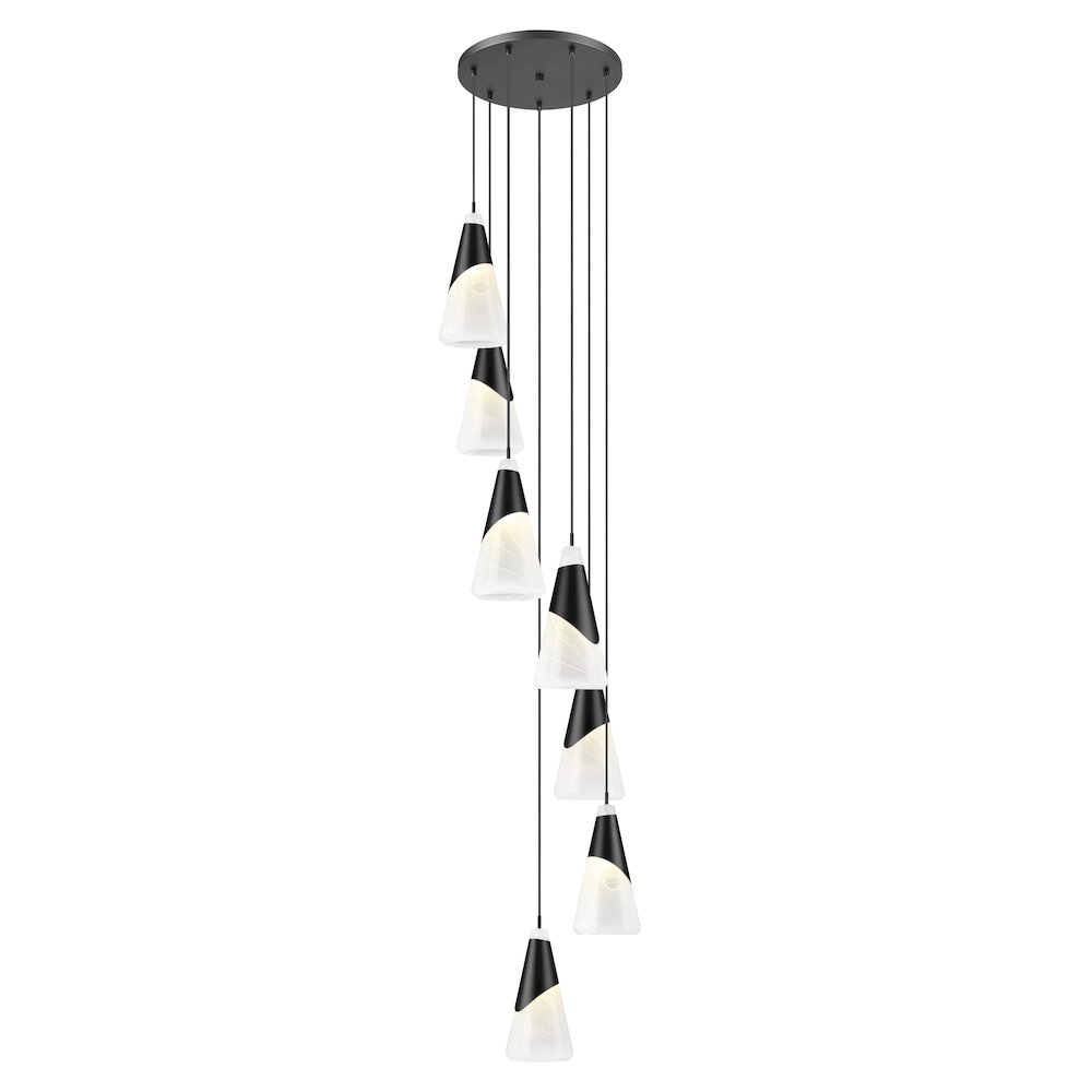 Z-Lite Aimie 7 Light Chandelier, Matte Black