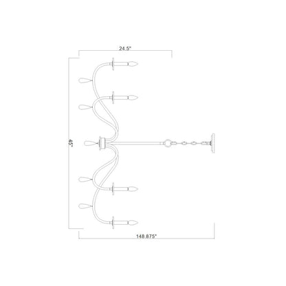 Z-Lite 6 Light Chandelier, Brushed Nickel