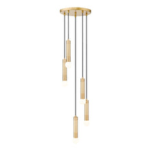 Z-Lite Stari 5 Light Chandelier in Modern Gold color, Steel frame