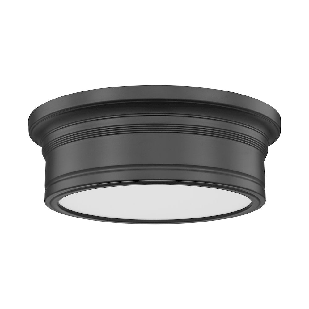 Z-Lite 1 Light Flush Mount, Matte Black