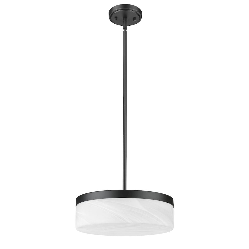 Z-Lite 1 Light Pendant, Matte Black