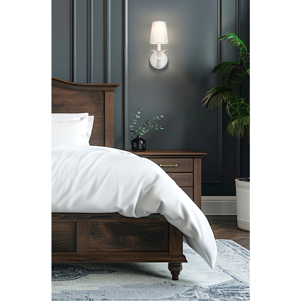 Z-Lite 1 Light Wall Sconce, Textured White