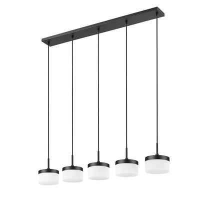 Z-Lite 5 Light Linear Chandelier, Matte Black