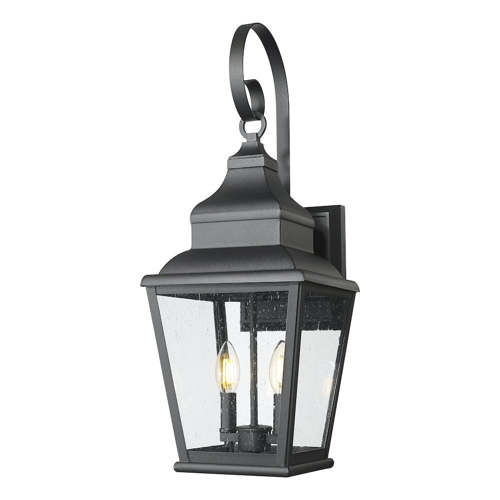 Z-Lite 2 Light Outdoor Wall Light, Sand Black