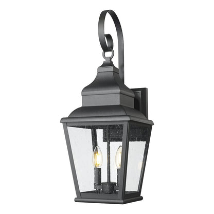 Z-Lite 2 Light Outdoor Wall Light, Sand Black