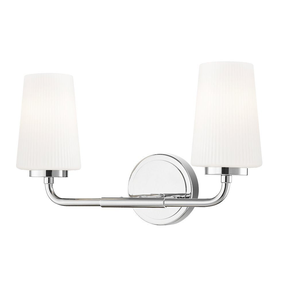 Z-Lite Montford 2 Light Vanity in Chrome color, Steel frame