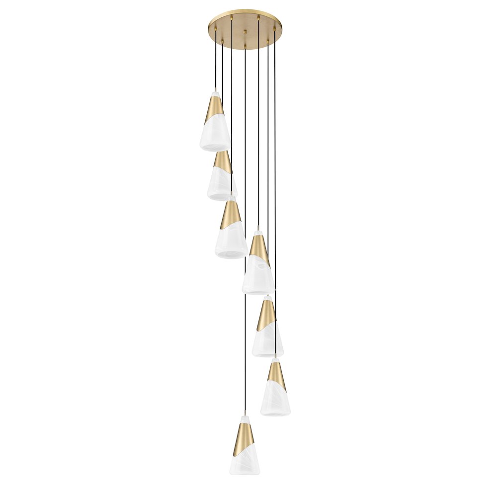 Z-Lite Aimie 7 Light Chandelier, Modern Gold
