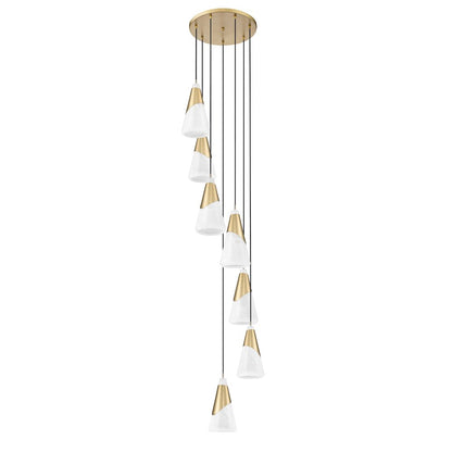 Z-Lite Aimie 7 Light Chandelier, Modern Gold