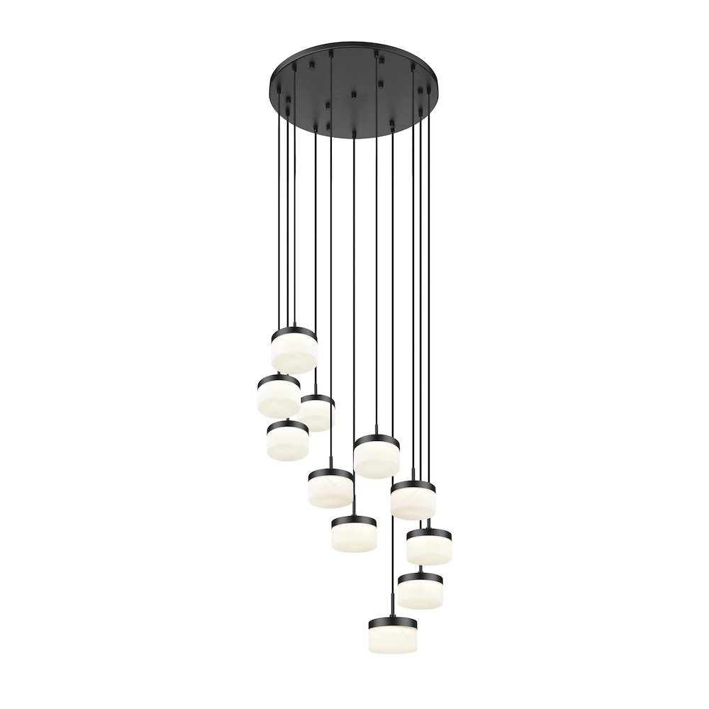 Z-Lite 11 Light Chandelier, Matte Black