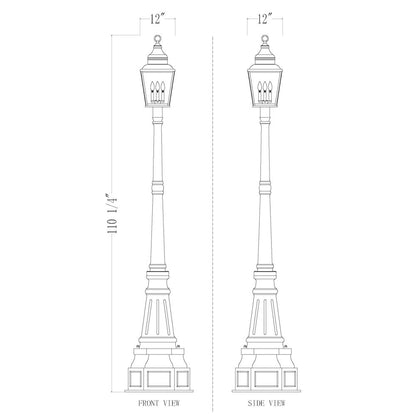 Z-Lite 3 Light Outdoor Post Mounted Fixture, Sand Black